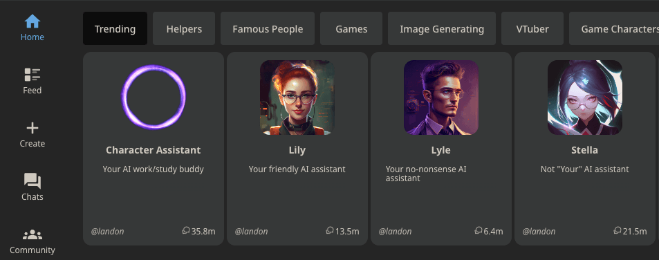 Character AI Mockup